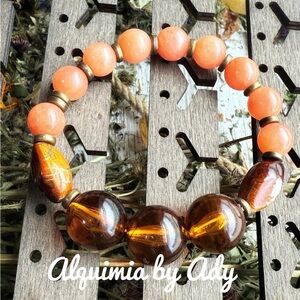 Alquimia Vibrant Orange and Rich Brown Bracelet